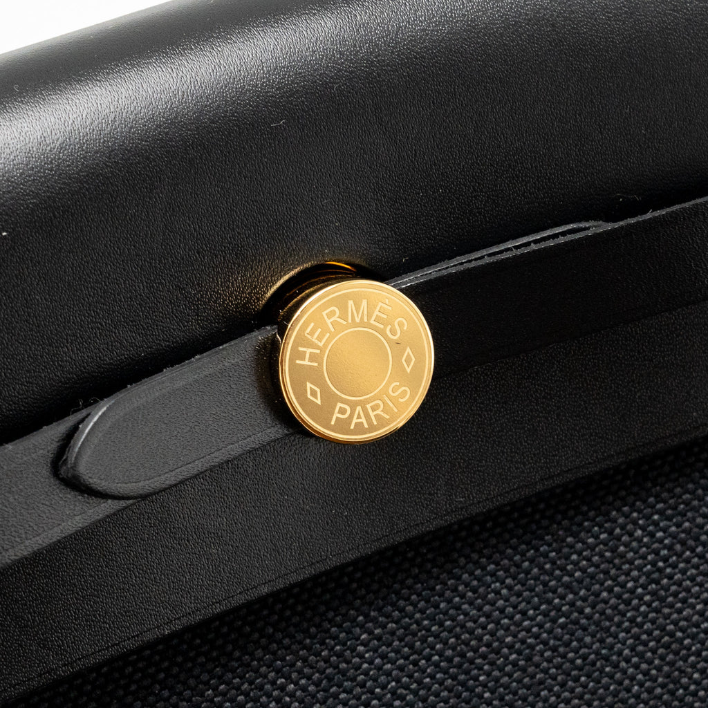 HERMES HERBAG MINI CANVAS / HUNTER BLACK GHW
