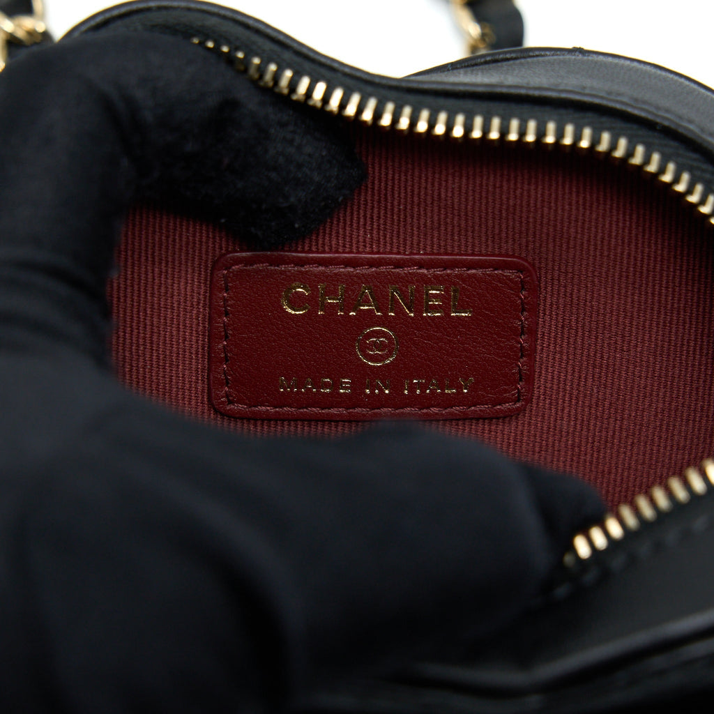 CHANEL 22S HEART BELT BAG LAMBSKIN BLACK LGHW