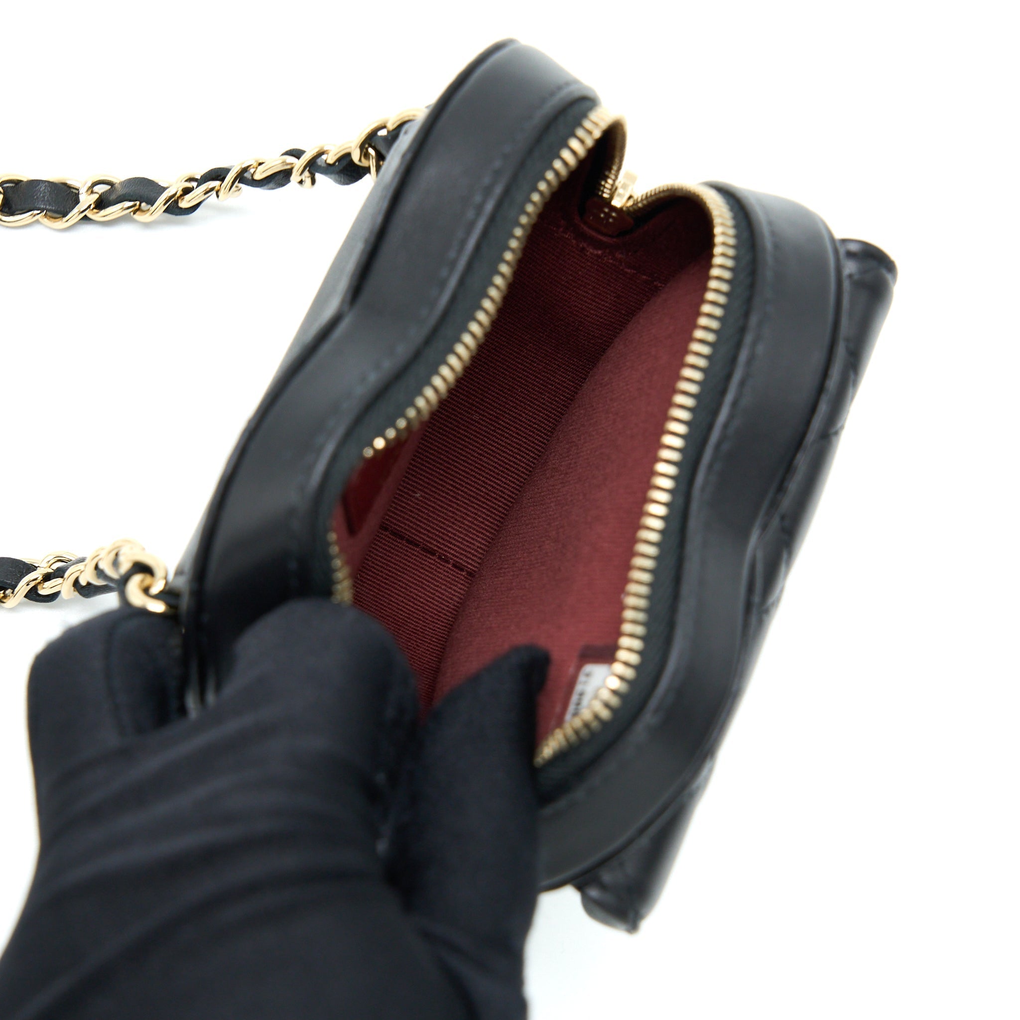 CHANEL 22S HEART BELT BAG LAMBSKIN BLACK LGHW