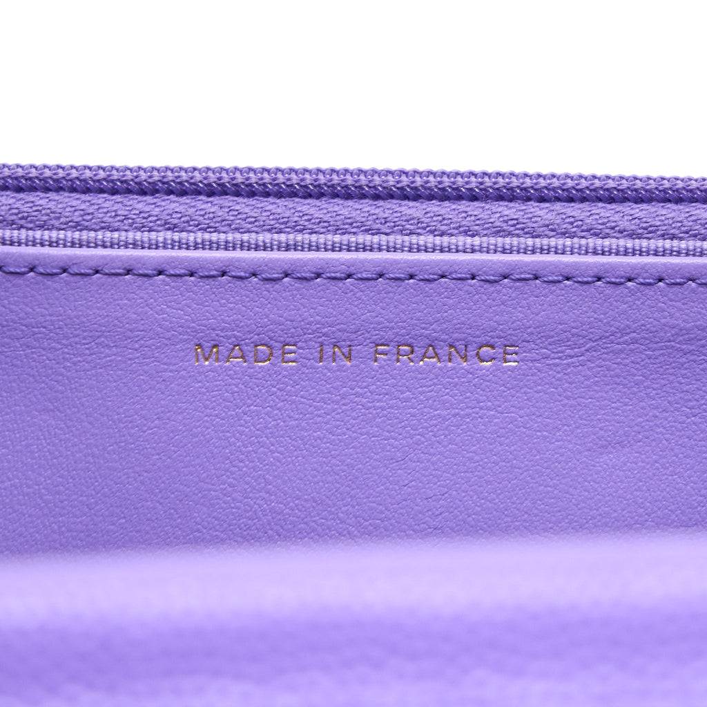 CHANEL CLASSIC WALLET ON CHAIN CAVIAR PURPLE LGHW