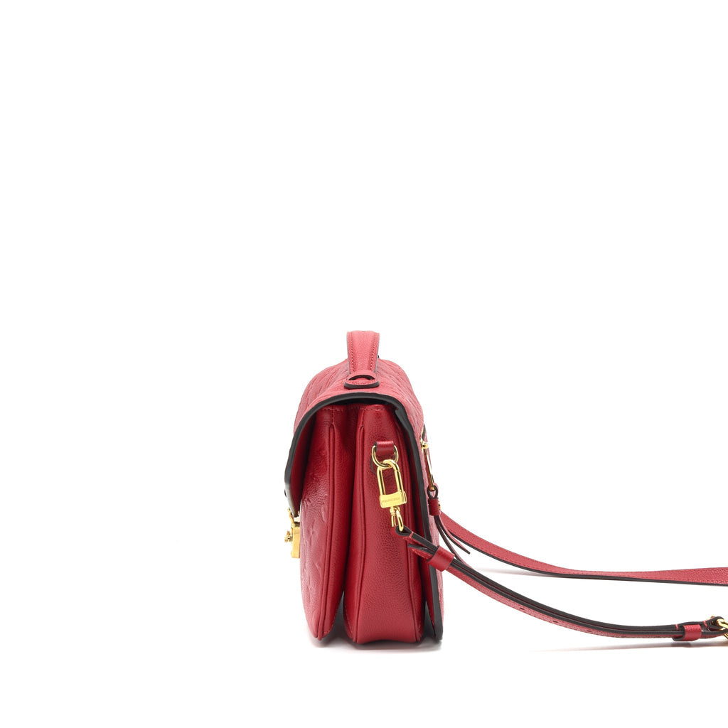 LOUIS VUITTON POCHETTE METIS LEATHER BAG RED