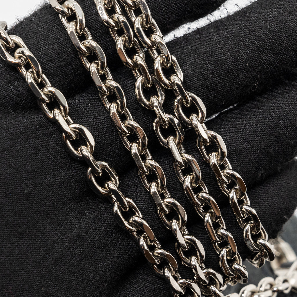 BALENCIAGA MINI CITY CROSSBODY CHAIN BAG LEATHER GREY SHW