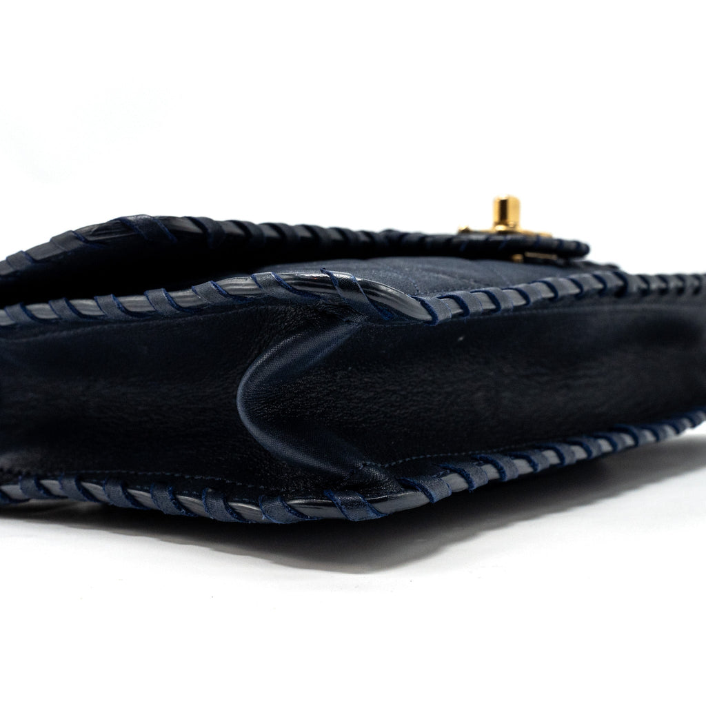 CHANEL SEASONAL FLAP BAG CALFSKIN NAVY GHW