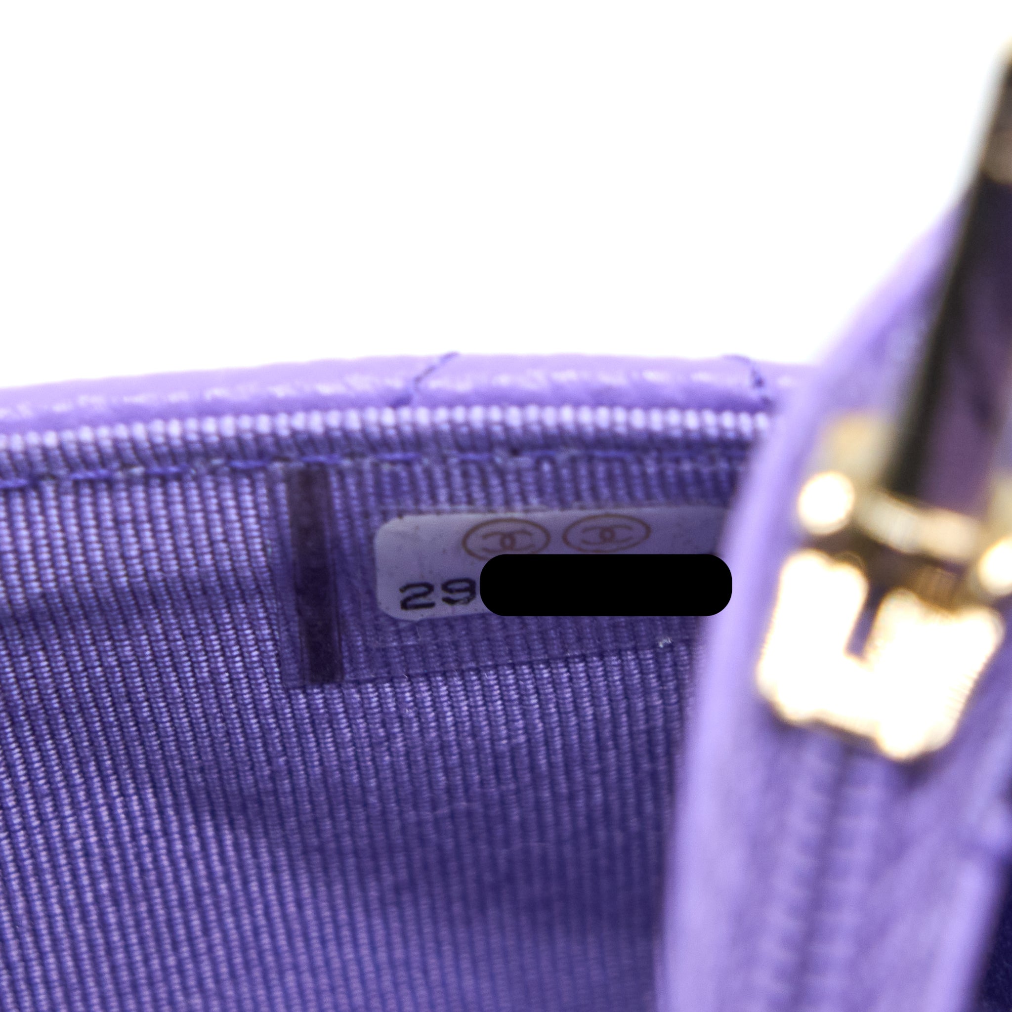 CHANEL CLASSIC WALLET ON CHAIN CAVIAR PURPLE LGHW