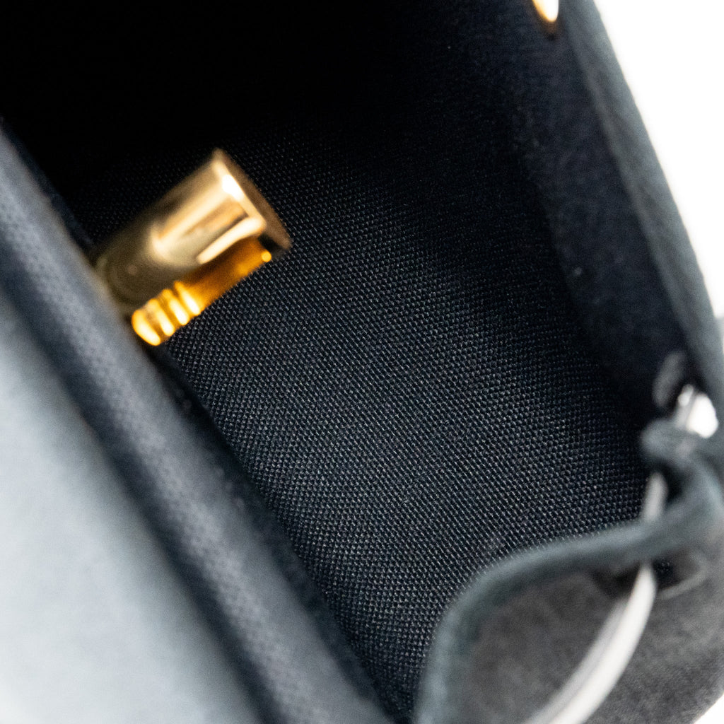 HERMES HERBAG MINI CANVAS / HUNTER BLACK GHW