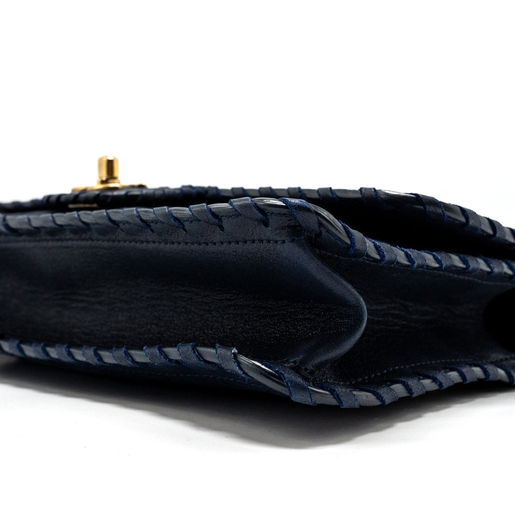 CHANEL SEASONAL FLAP BAG CALFSKIN NAVY GHW