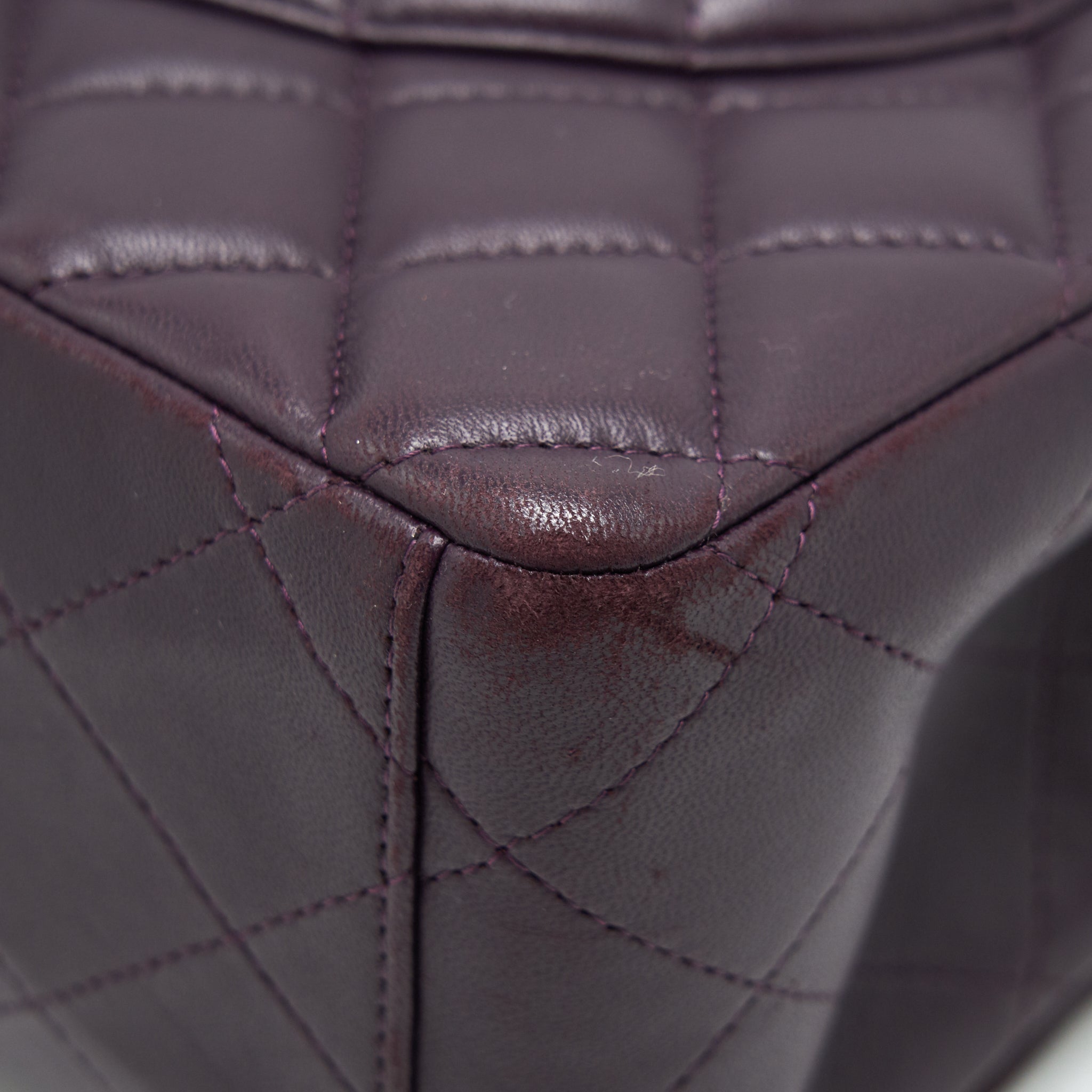 CHANEL MAXI DOUBLE FLAP BAG LAMBSKIN BURGUNDY SHW