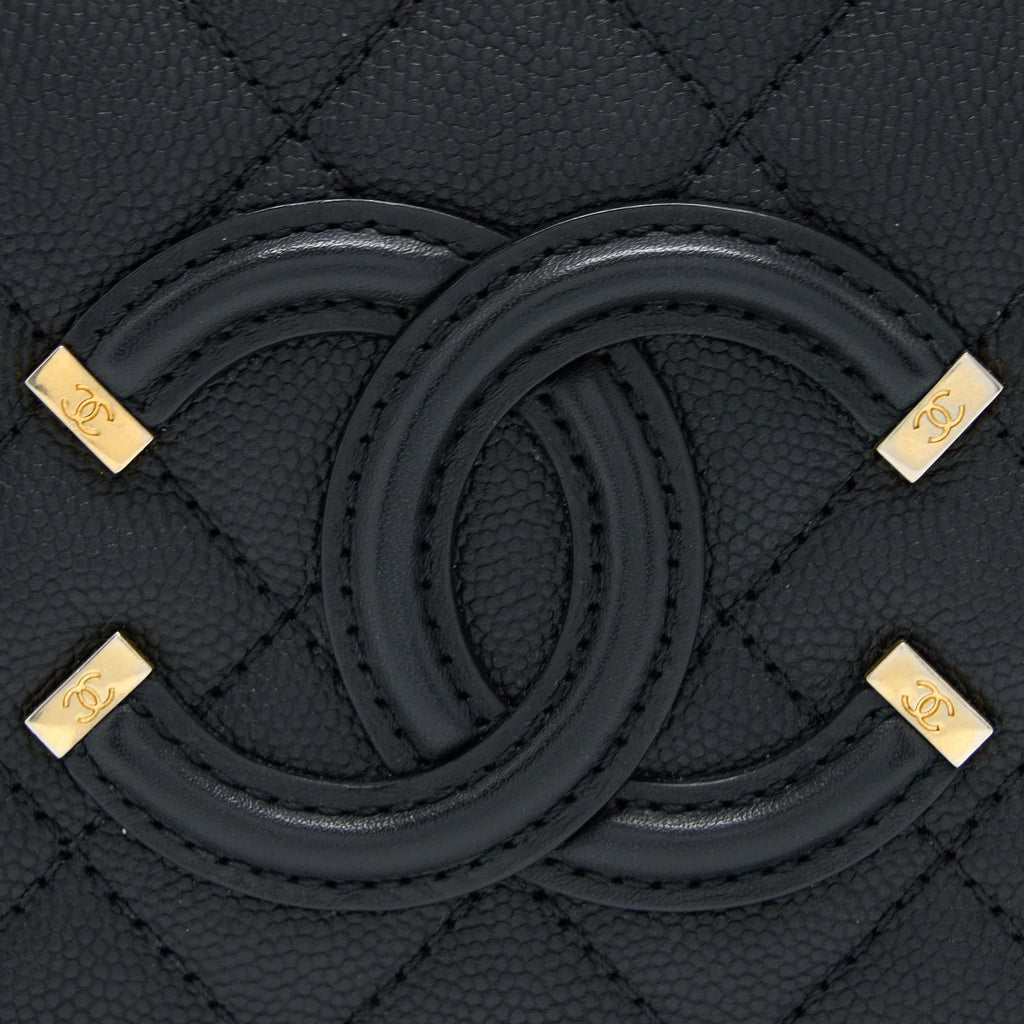 CHANEL FILIGREE VANITY CASE CAVIAR BLACK GHW