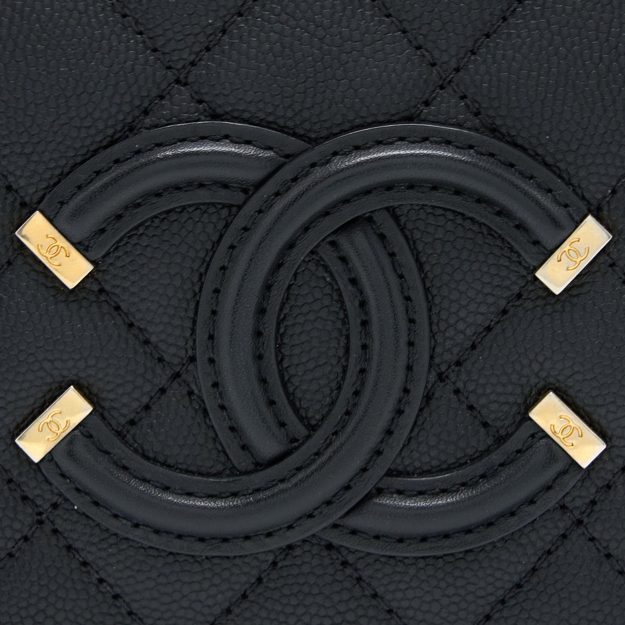 CHANEL FILIGREE VANITY CASE CAVIAR BLACK GHW