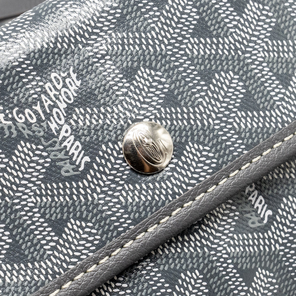 GOYARD SAINT LOUIS PM TOTE GOYARDINE CANVAS / CALFSKIN GREY