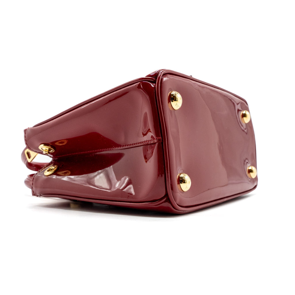 PRADA SMALL GALLERIA BAG PATENT CHERRY GHW