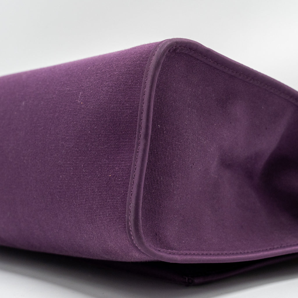 HERMES HERBAG 31 ZIP BAG CANVAS / HUNTER LEATHER CASSIS PURPLE SHW