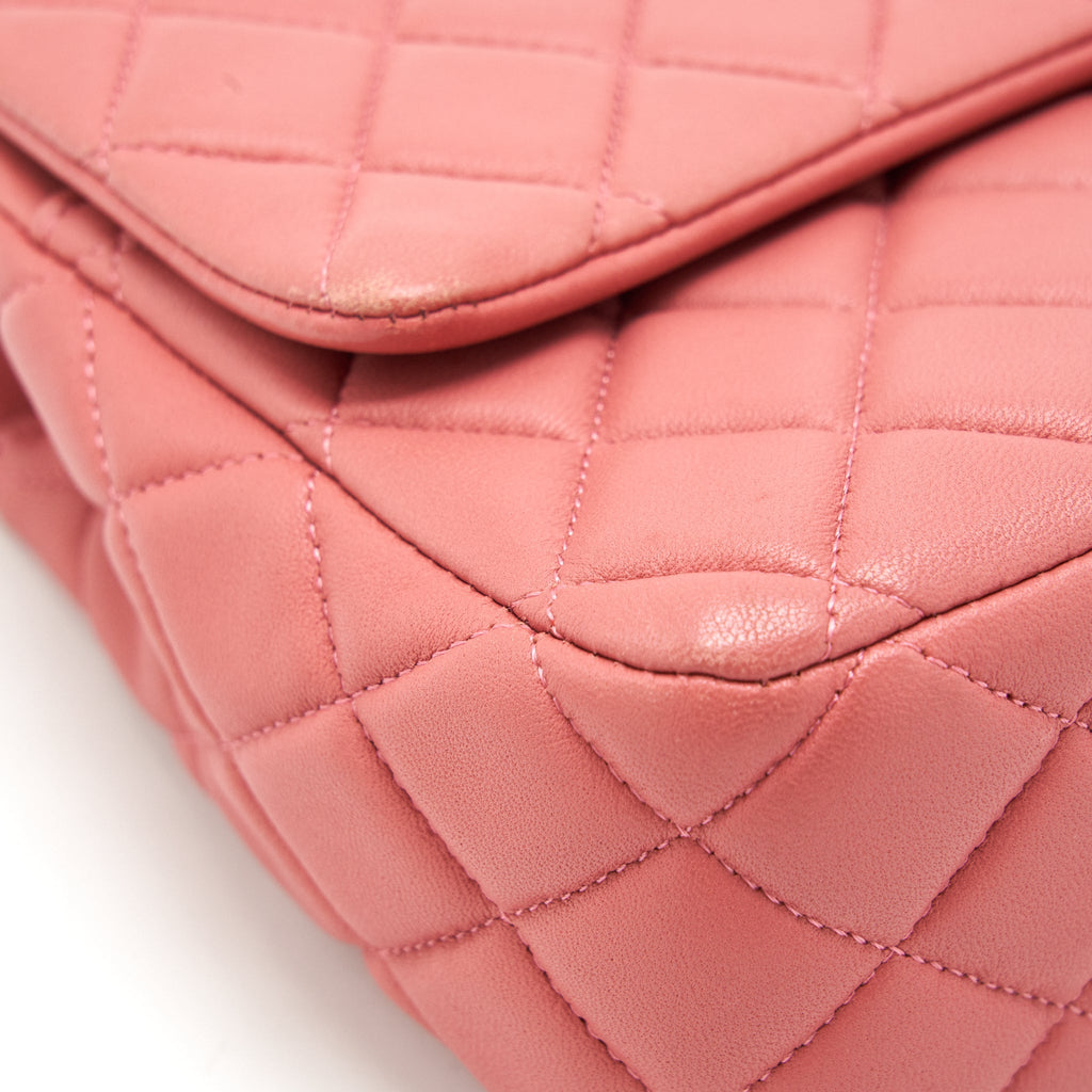 CHANEL LIMITED CHARM FLAP BAG LAMBSKIN PINK LGHW