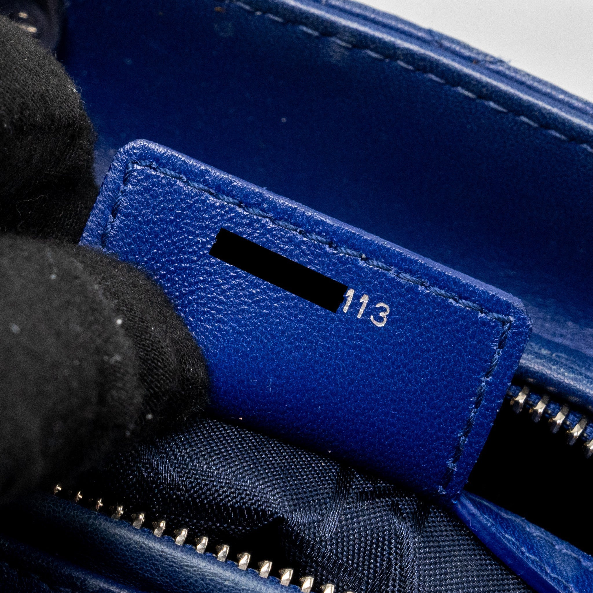 DIOR MEDIUM LADY DIOR LAMBSKIN BLUE SHW