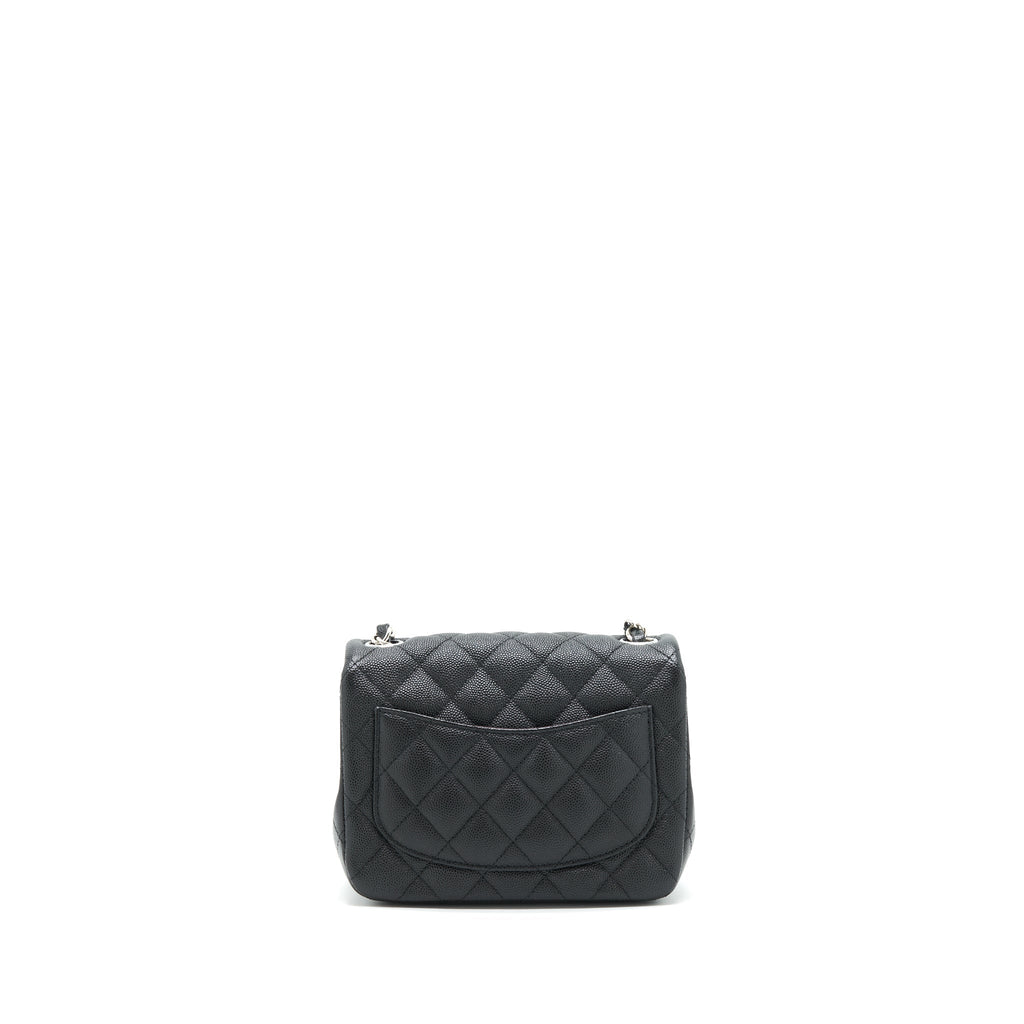 CHANEL MINI SQUARE FLAP BAG CAVIAR BLACK SHW