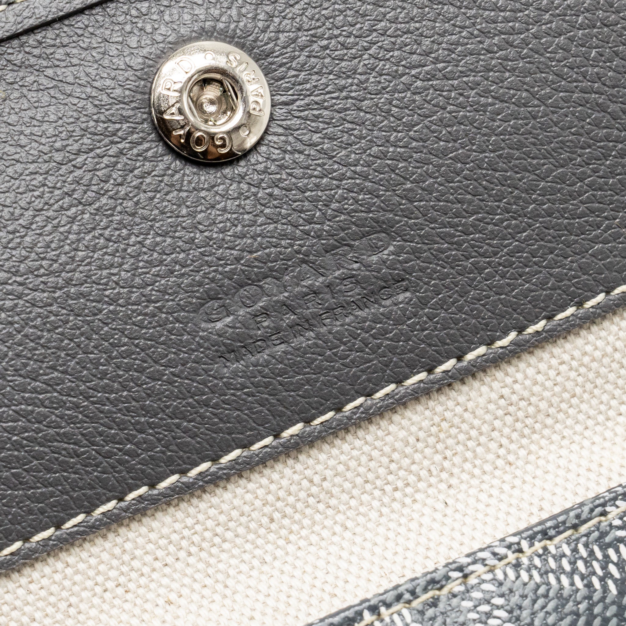 GOYARD SAINT LOUIS PM TOTE GOYARDINE CANVAS / CALFSKIN GREY