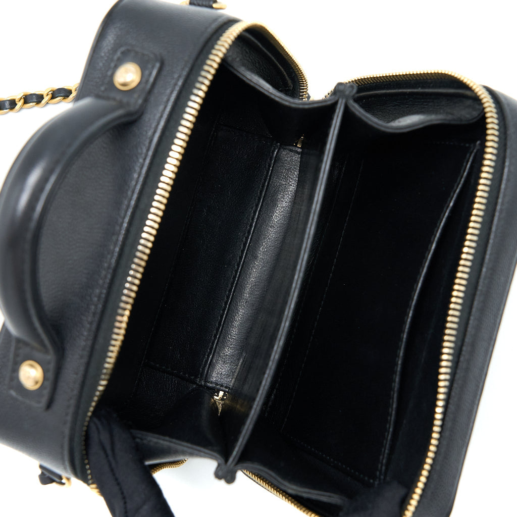 CHANEL FILIGREE VANITY CASE CAVIAR BLACK GHW