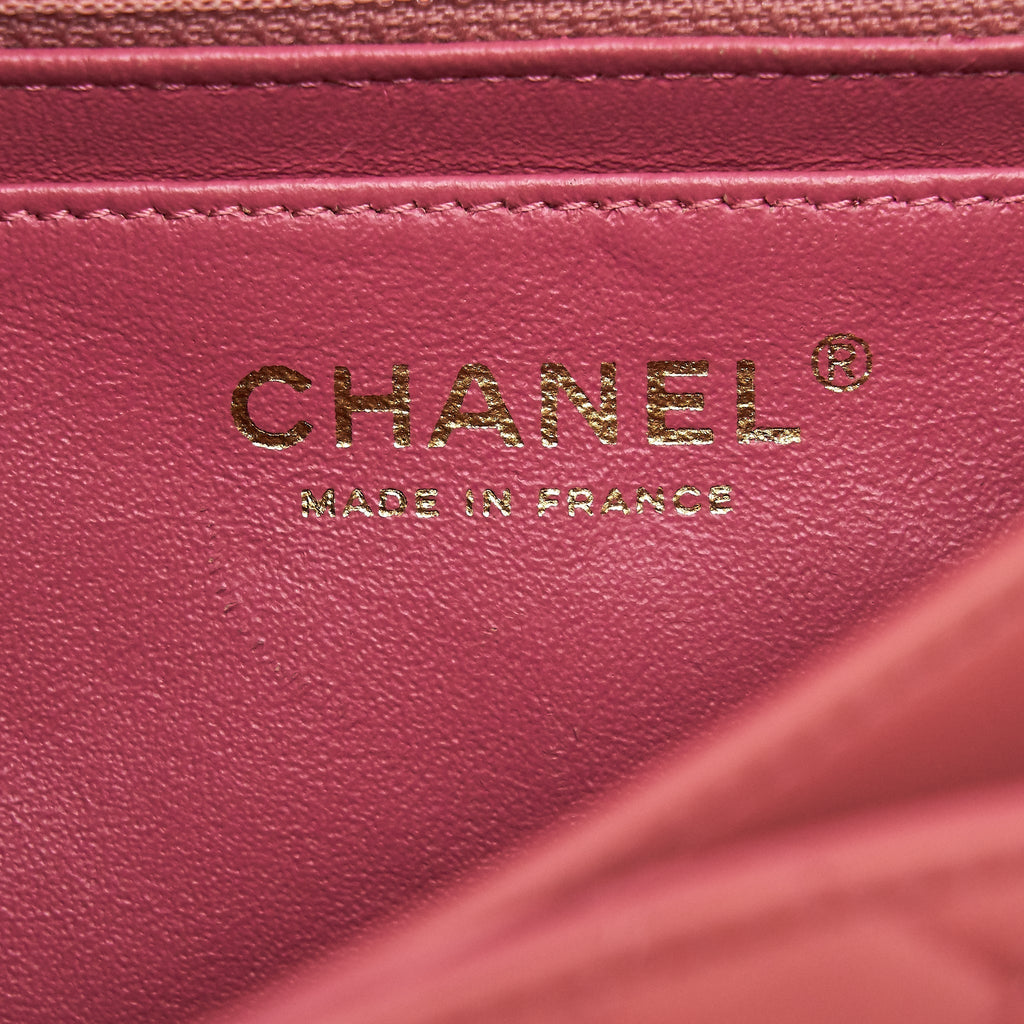 CHANEL LIMITED CHARM FLAP BAG LAMBSKIN PINK LGHW