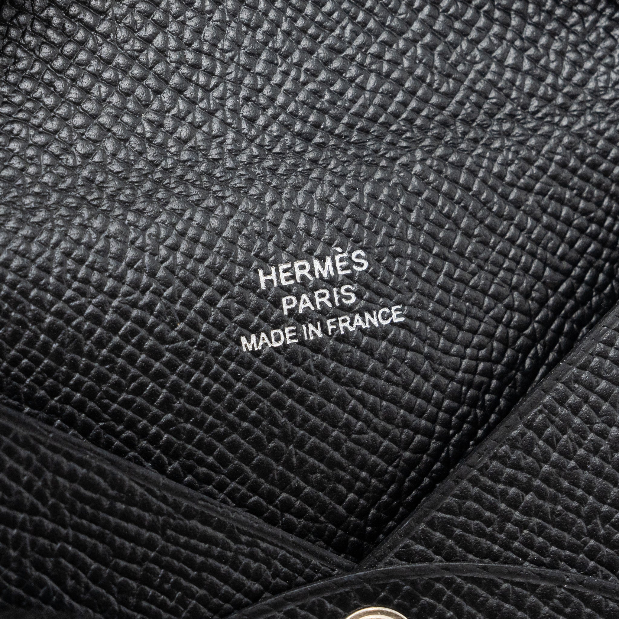 HERMES CALVI CARD HOLDER EPSOM BLACK SHW