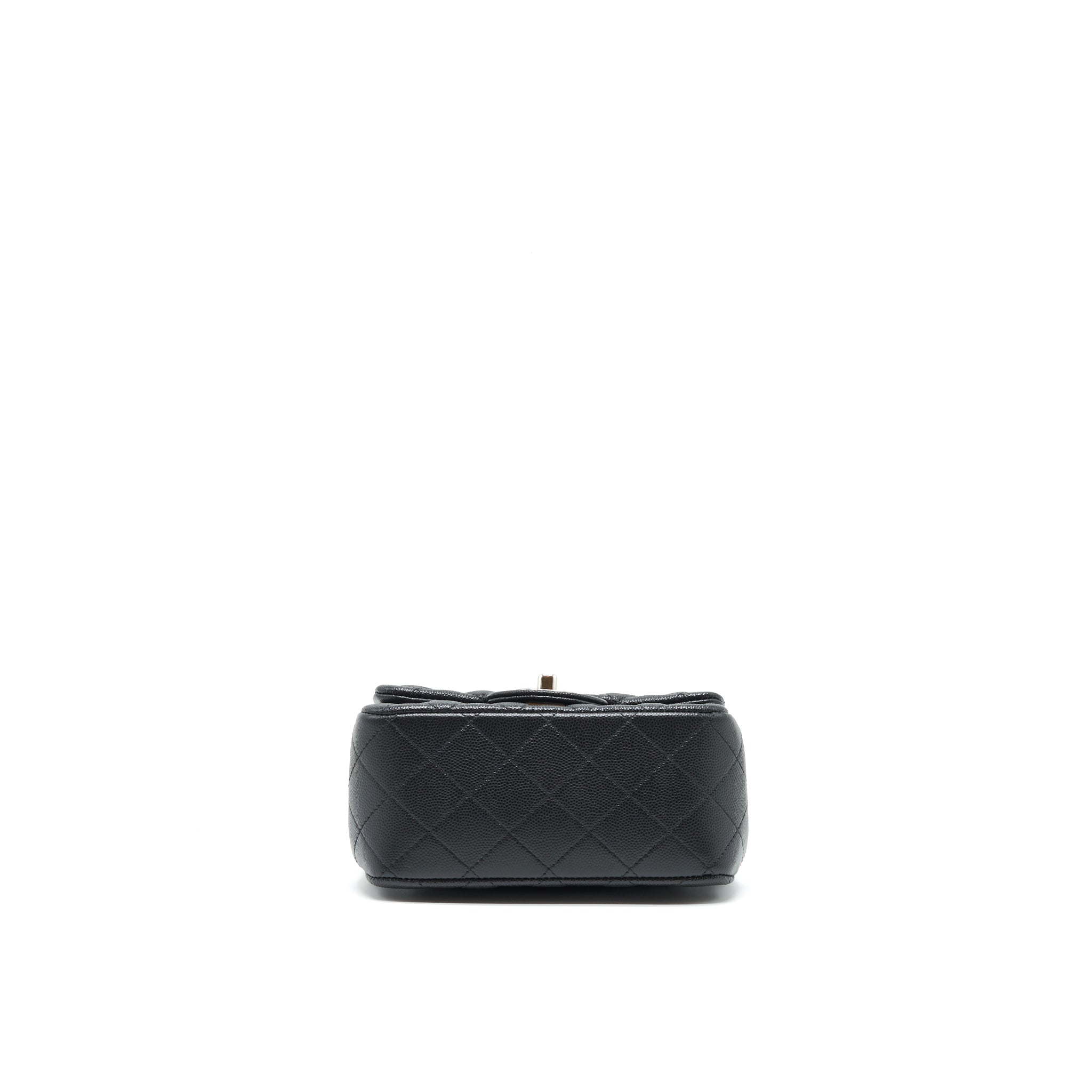 CHANEL MINI SQUARE FLAP BAG CAVIAR BLACK SHW