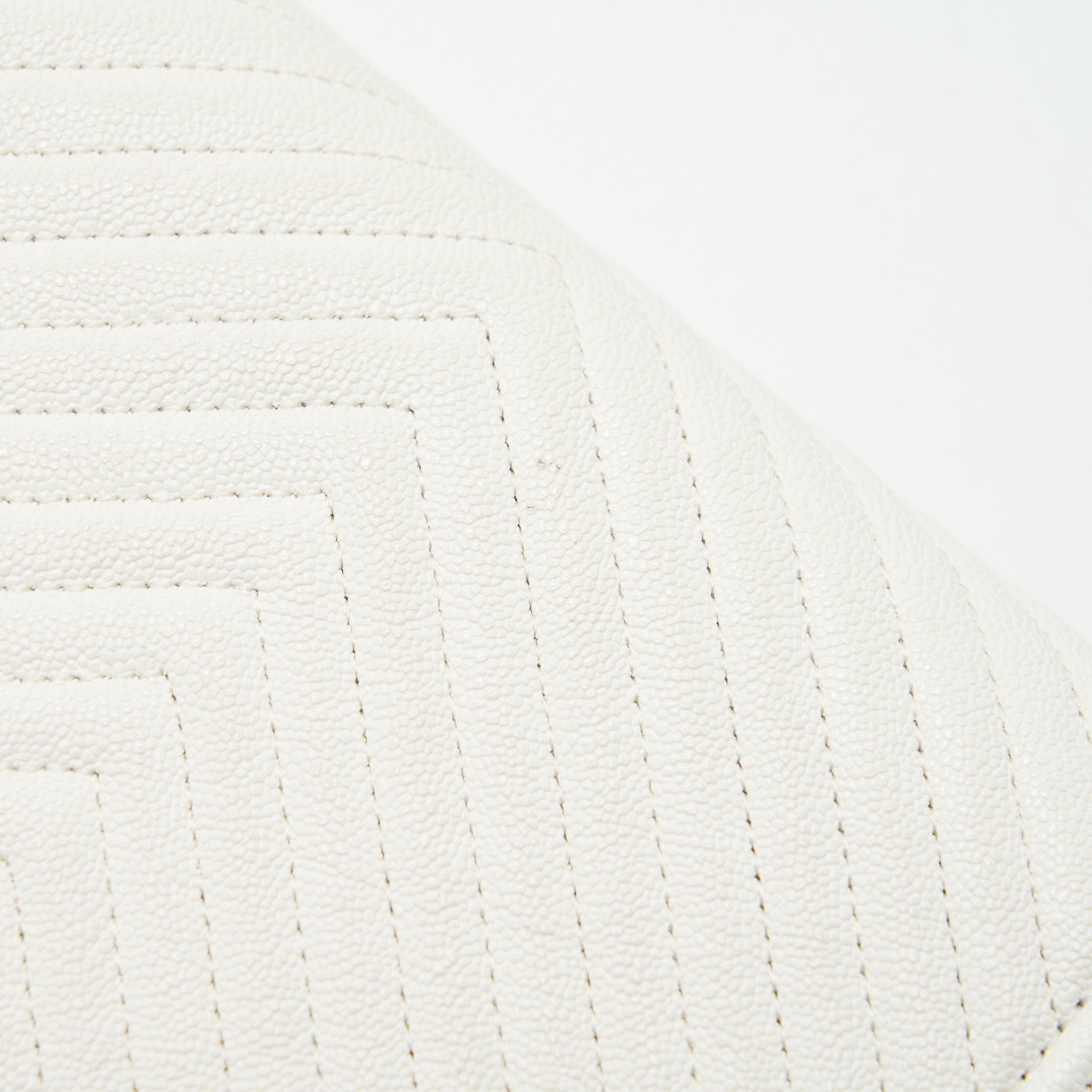 CHANEL CHEVRON CAVIAR WALLET ON CHAIN IVORY LGHW