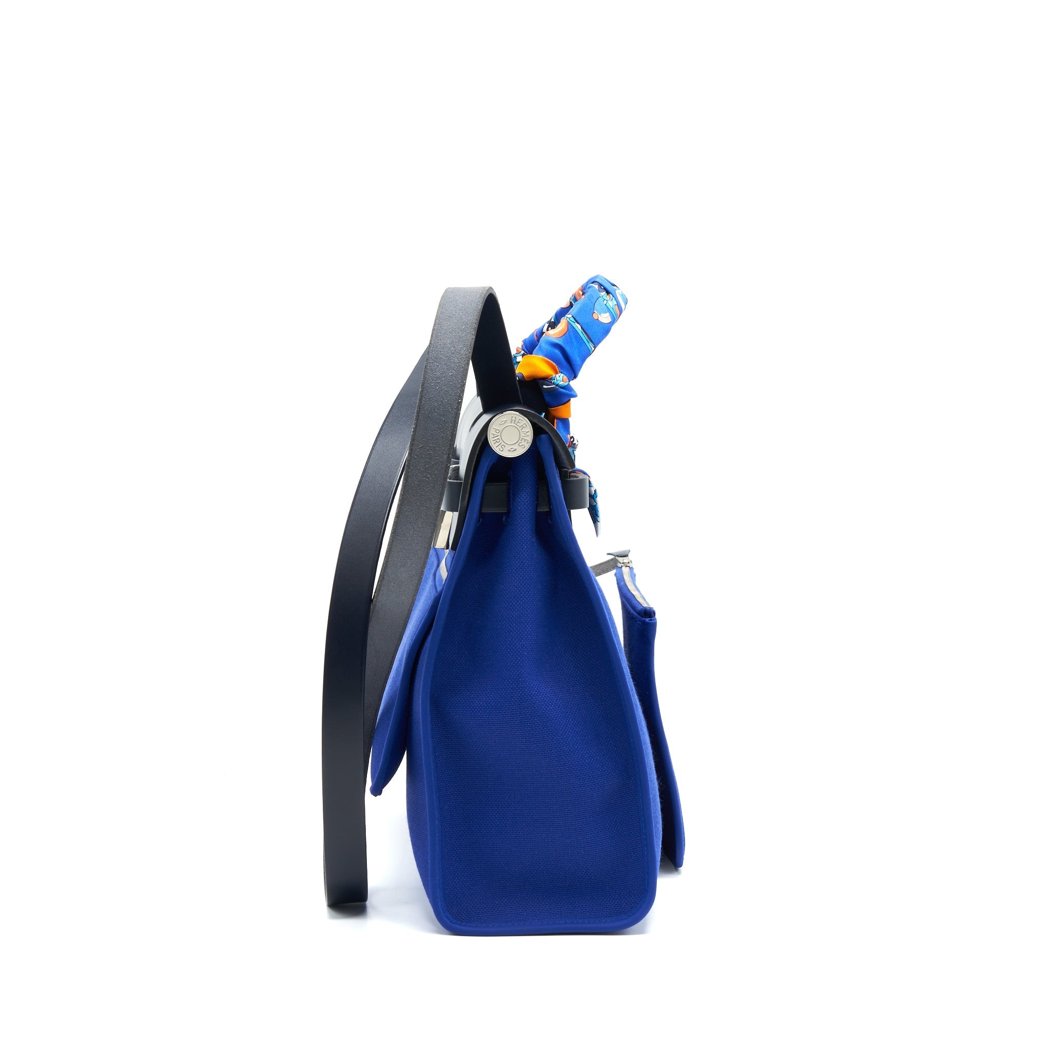 HERMES HERBAG ZIP 31 BAG BLUE ELECTRIC/ BLUE INDIGO WITH TWILLY