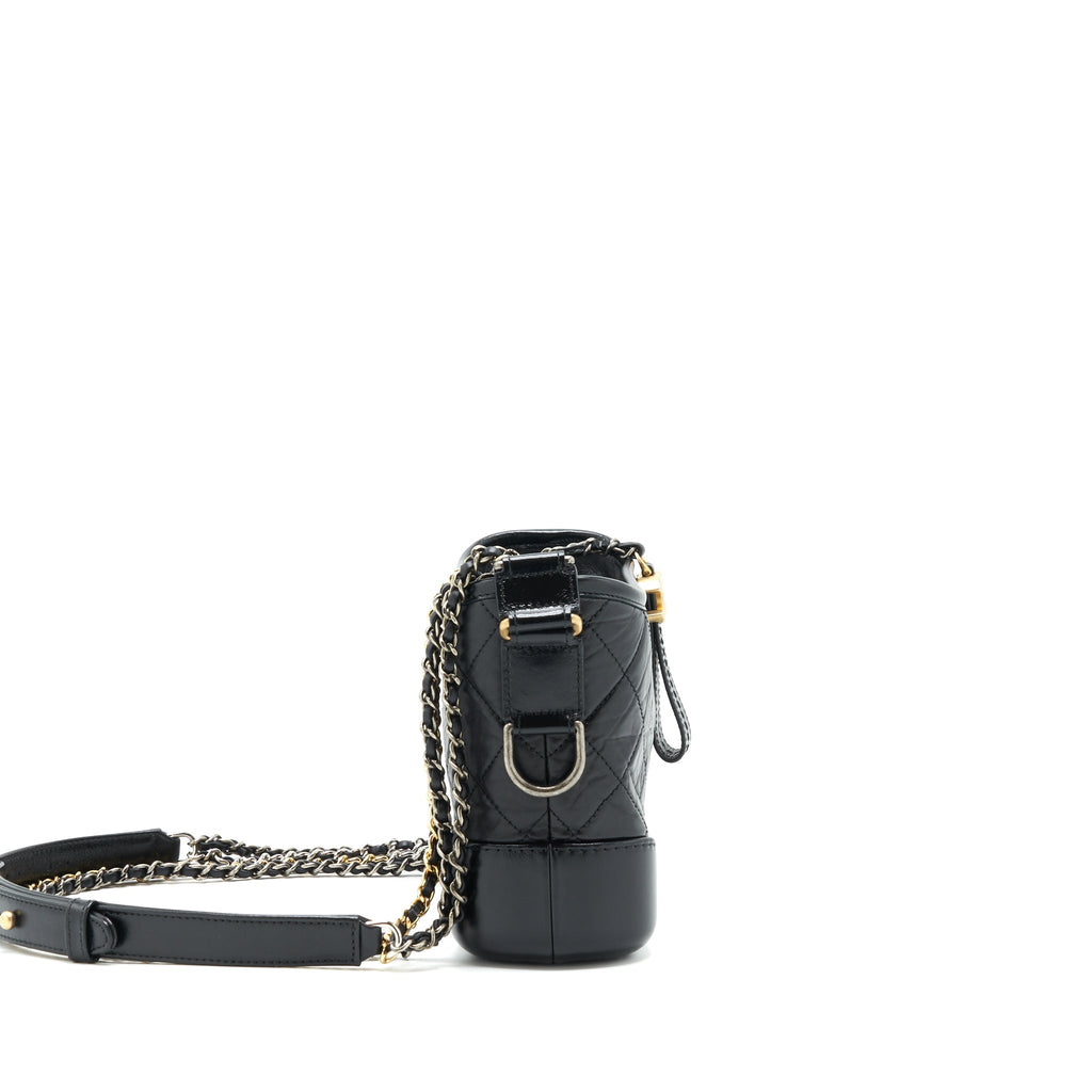 CHANEL SMALL HOBO GABRIELLE CALFSKIN BLACK GHW