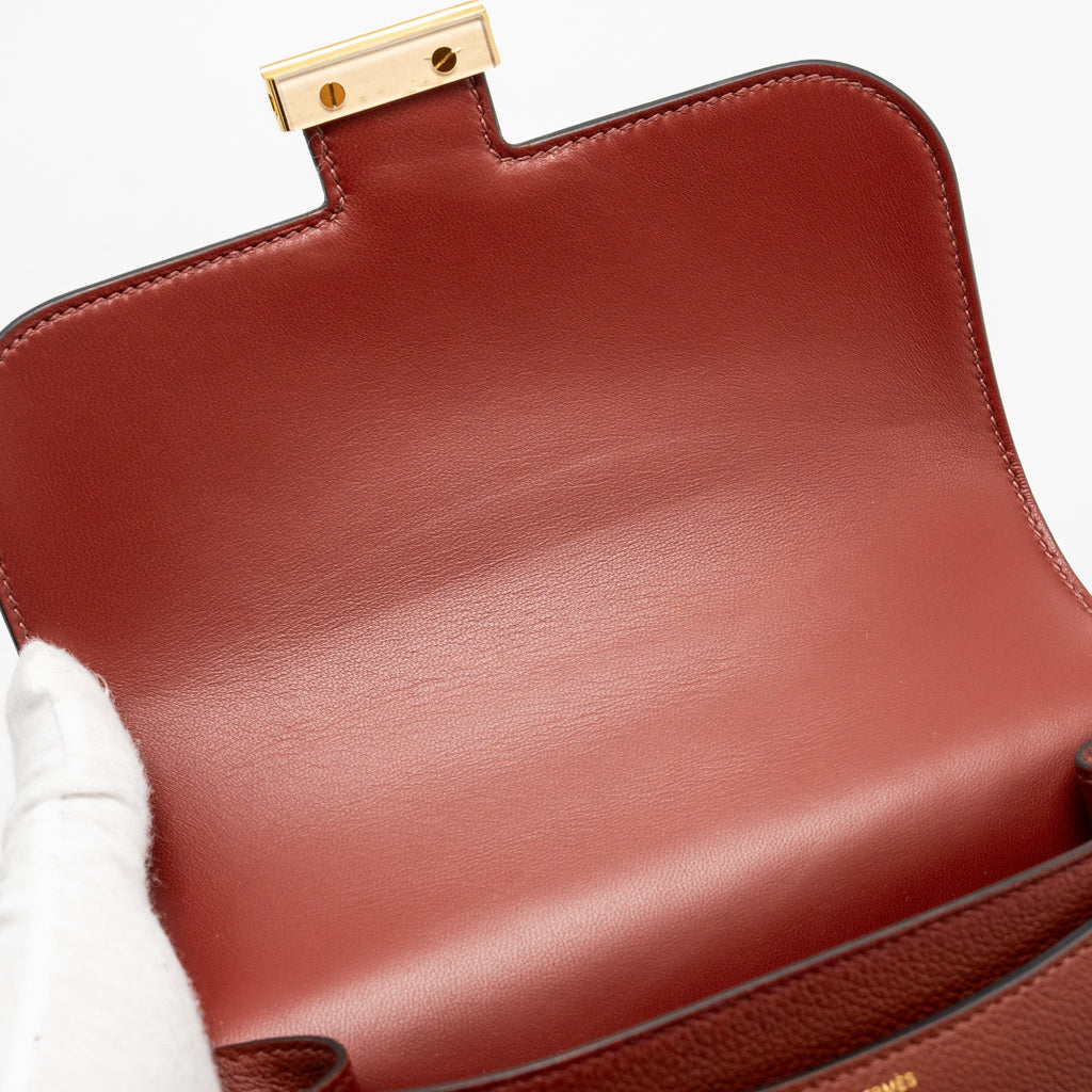 HERMES MINI CONSTANCE EVERCOLOR ROUGE H GHW