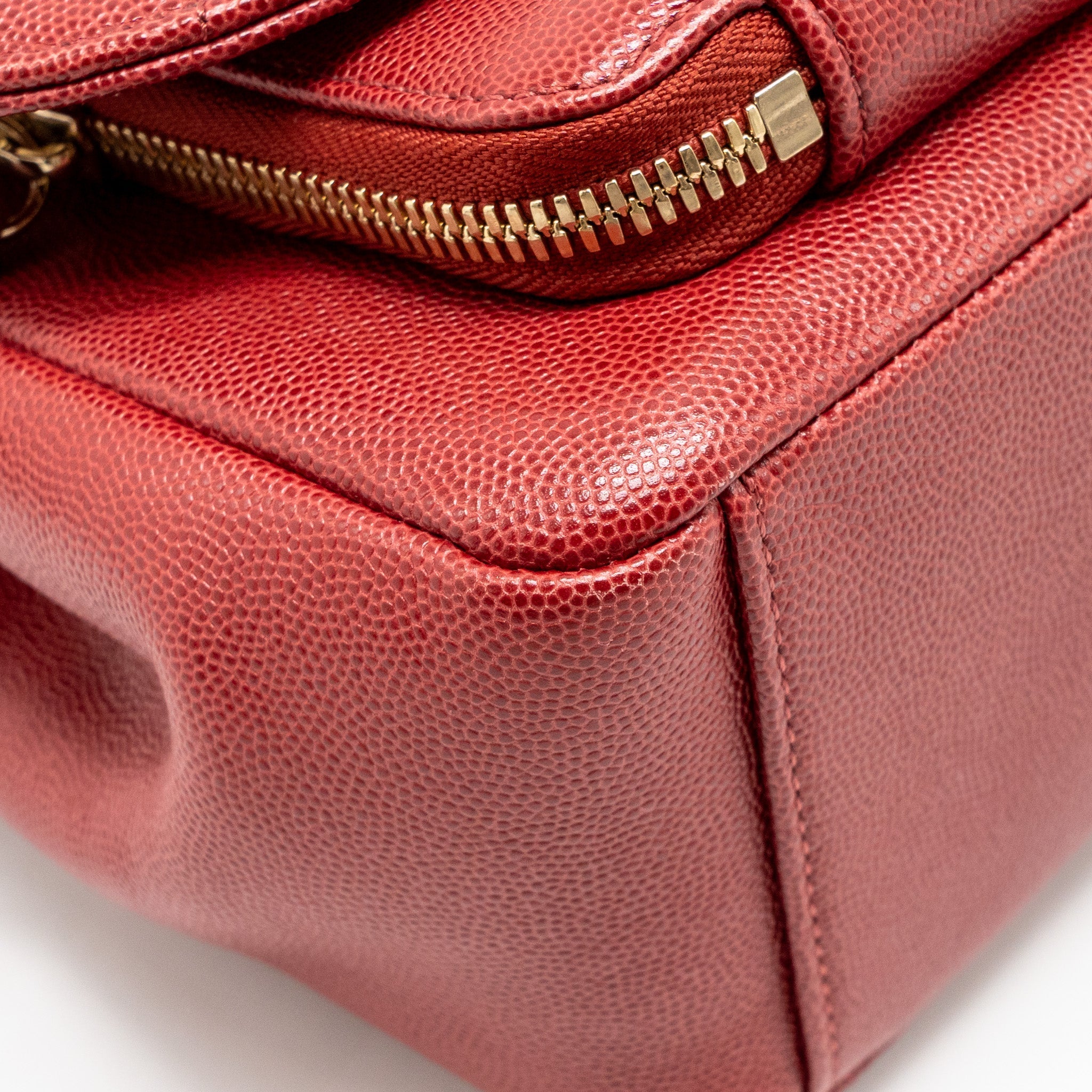 CHANEL LARGE BUSINESS AFFINITY CAVIAR RED LGHW