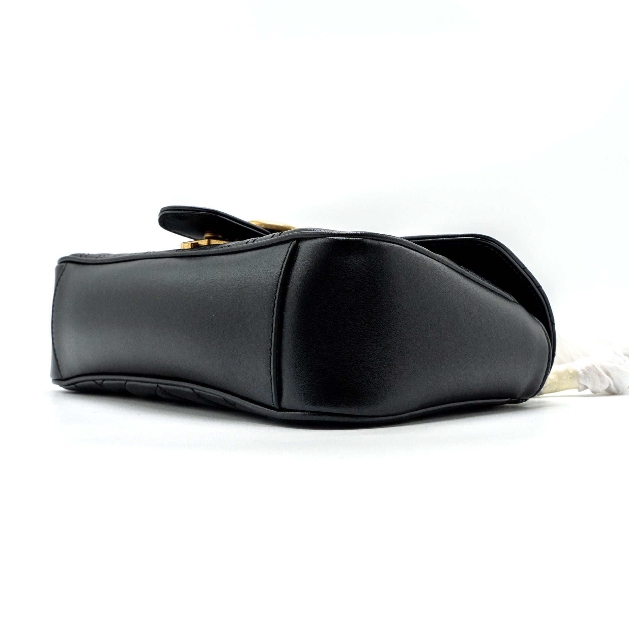 GUCCI SMALL MARMONT BAG CALFSKIN BLACK GHW