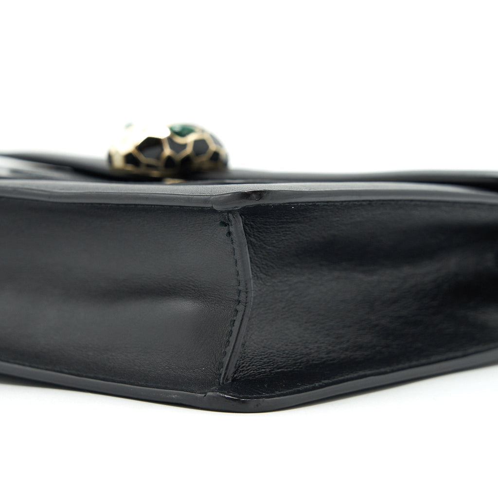 BVLGARI SERPENTI FOREVER FLAP BAG LARGE BLACK GHW
