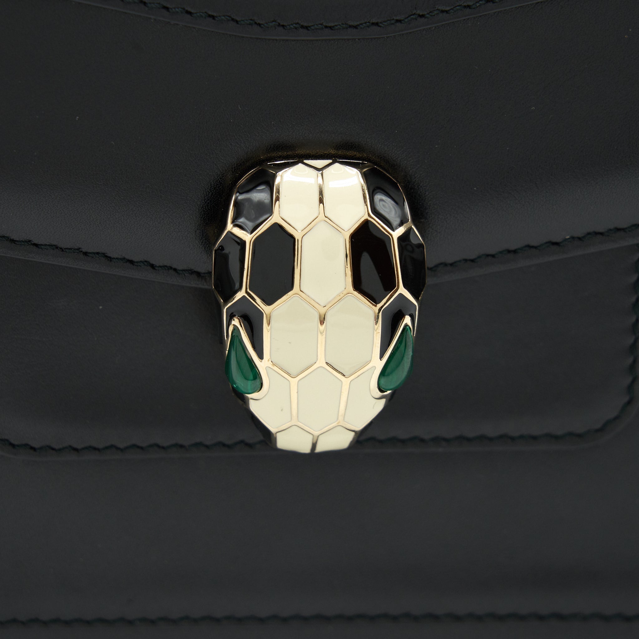 BVLGARI SERPENTI FOREVER FLAP BAG LARGE BLACK GHW