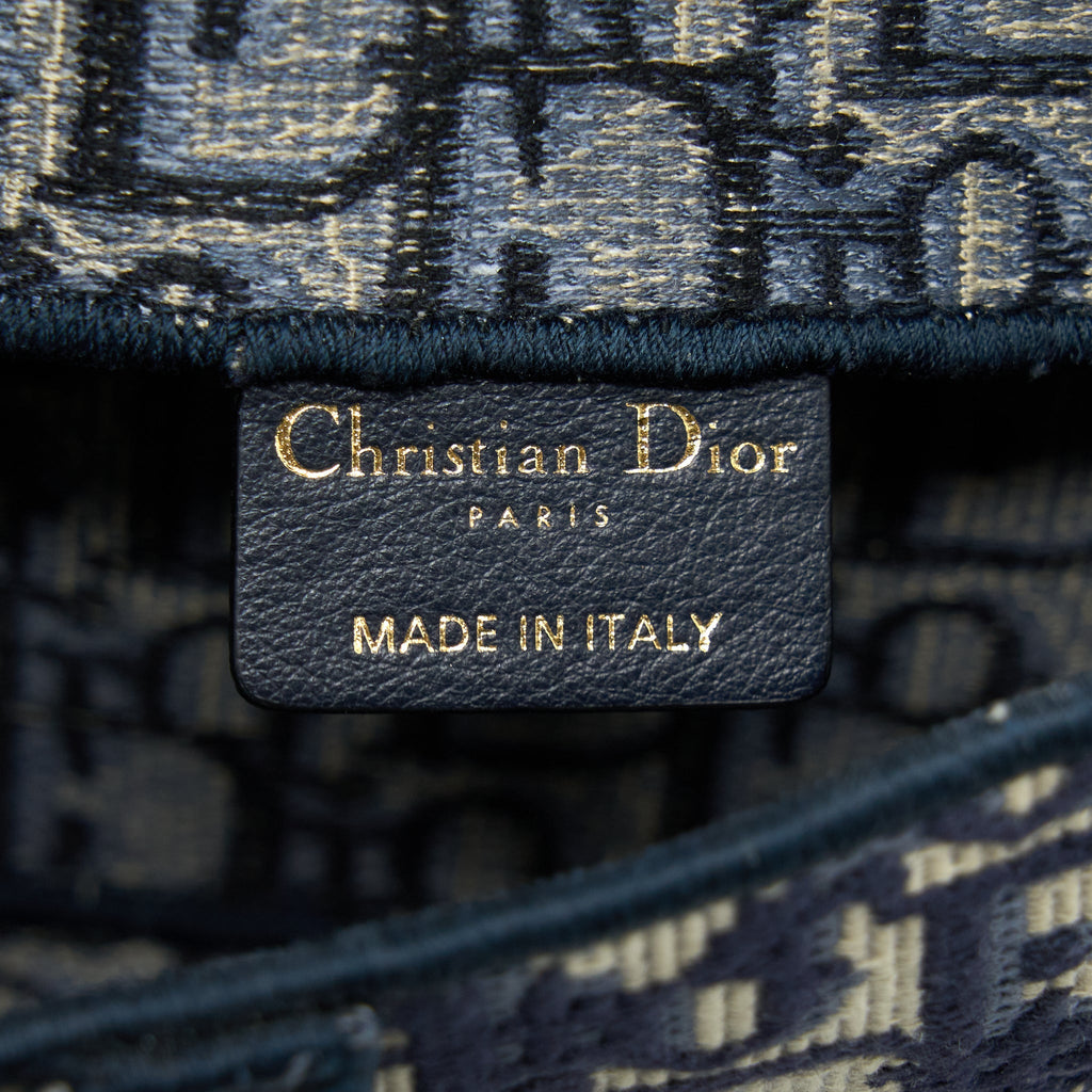 DIOR SADDLE SLIM POUCH BLUE DIOR OBLIQUE EMBROIDERY