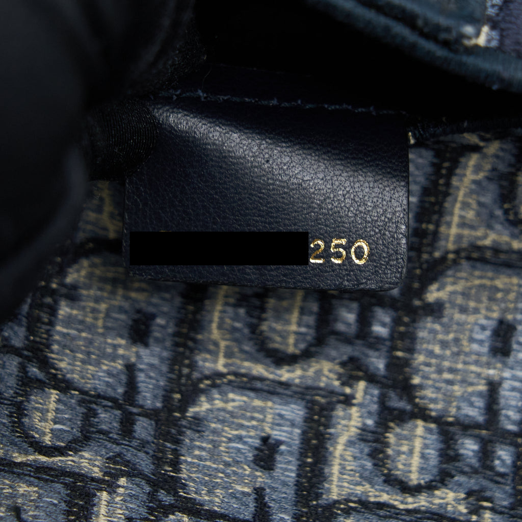 DIOR SADDLE SLIM POUCH BLUE DIOR OBLIQUE EMBROIDERY