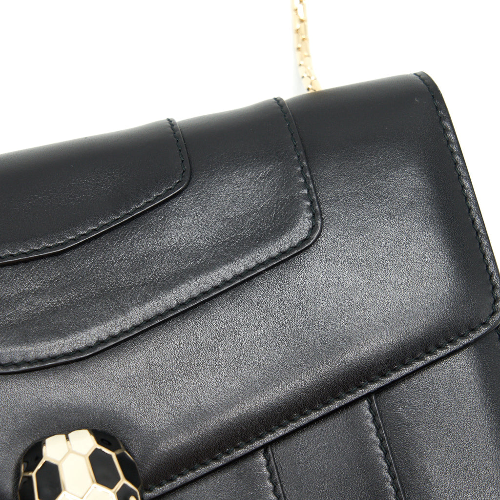 BVLGARI SERPENTI FOREVER FLAP BAG LARGE BLACK GHW