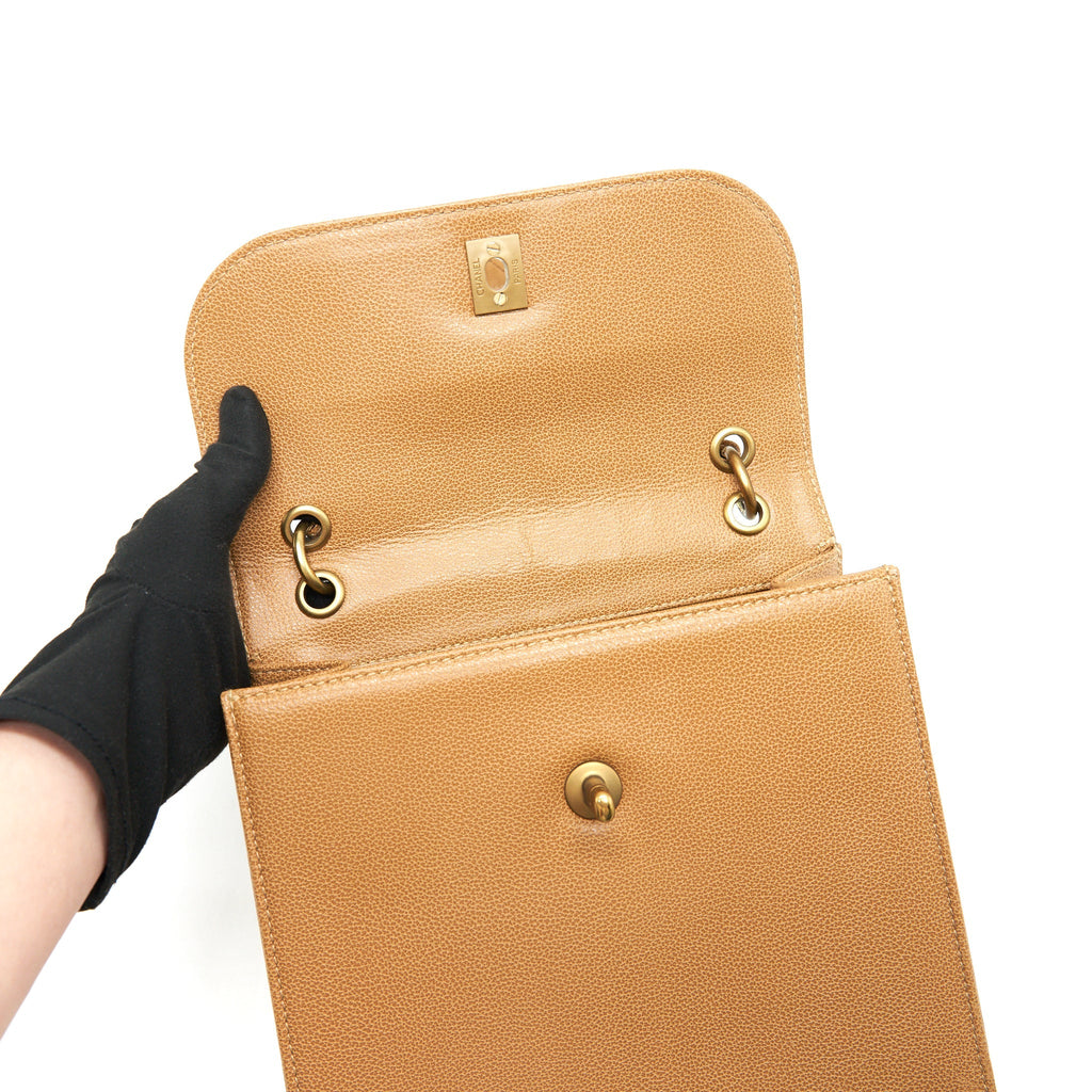CHANEL VINTAGE BAG IN BROWN GHW
