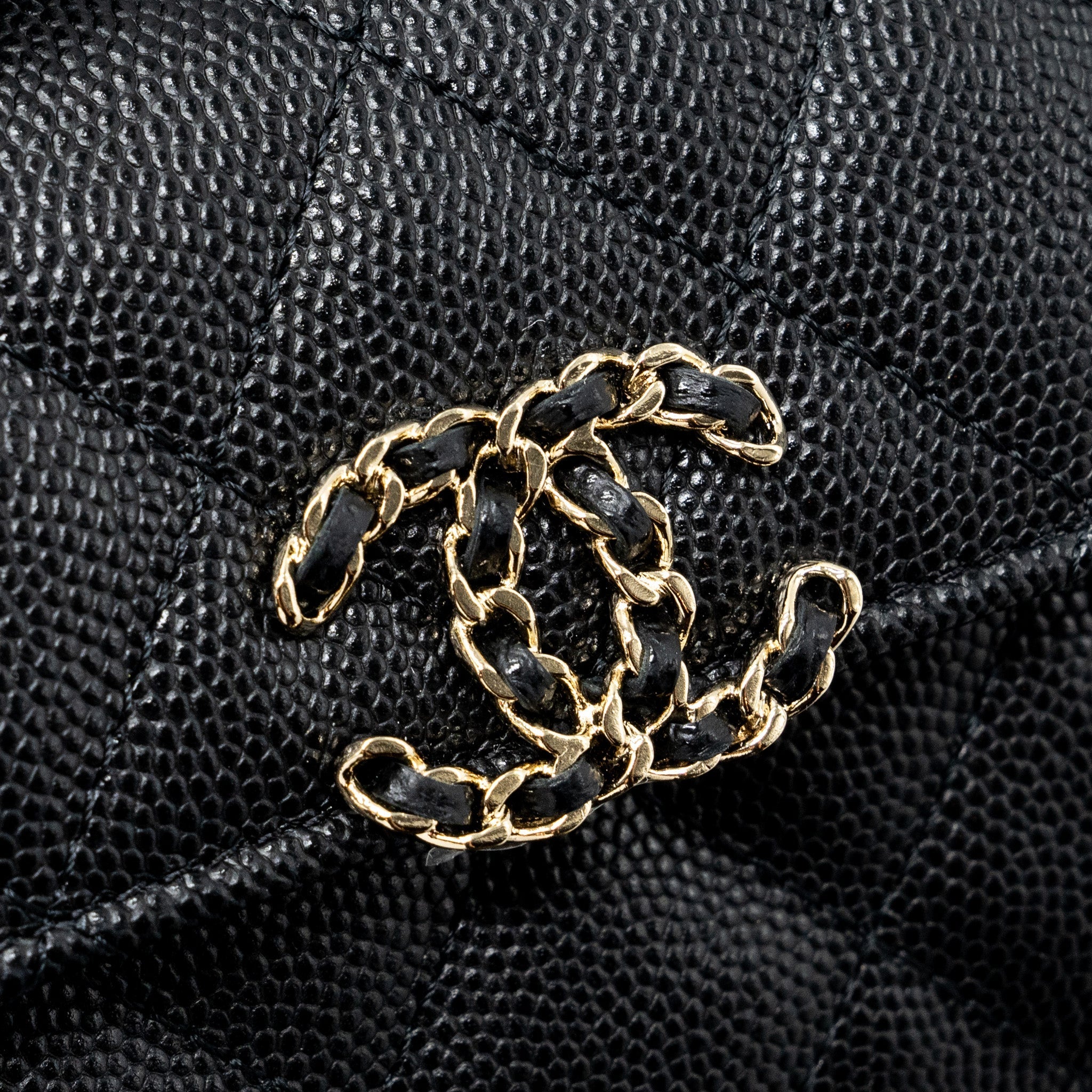 CHANEL MINI TOP HANDLE FLAP BAG CAVIAR BLACK LGHW (MICROCHIP)