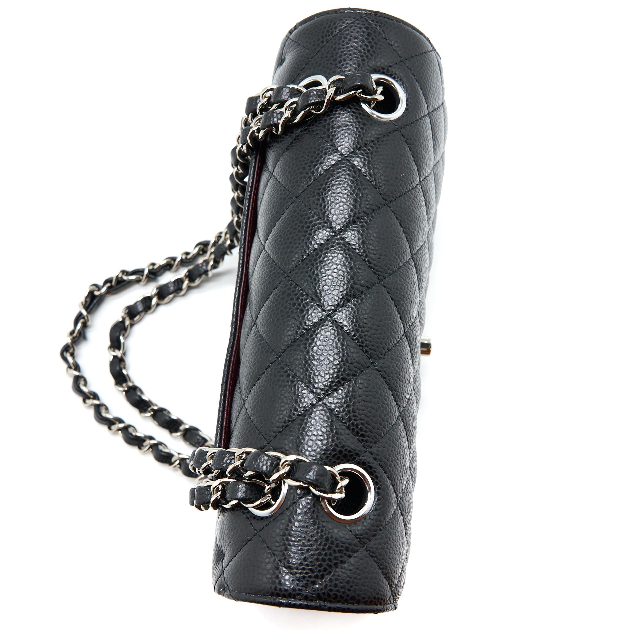 CHANEL SMALL CLASSIC FLAP BAG CAVIAR BLACK SHW