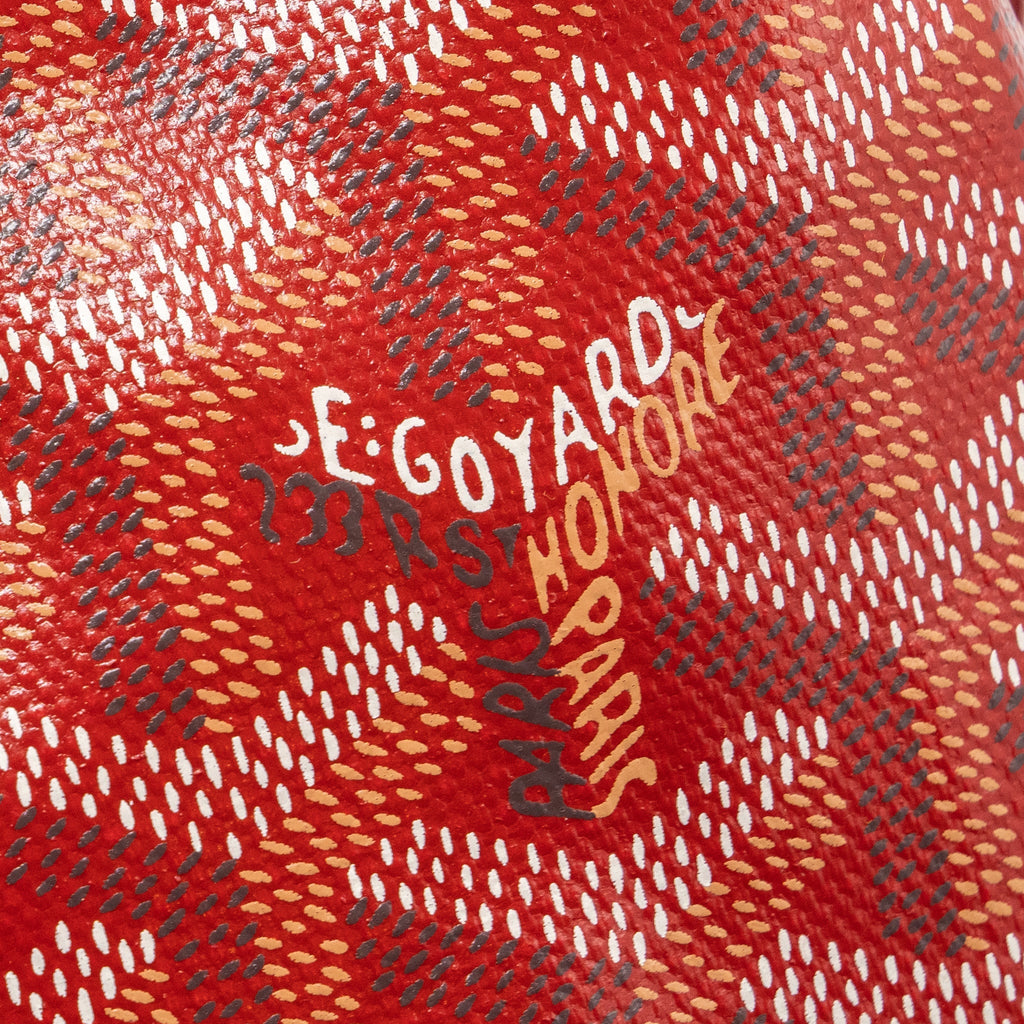GOYARD MINI ANJOU TOTE BAG CANVAS/ CALFSKIN RED SHW