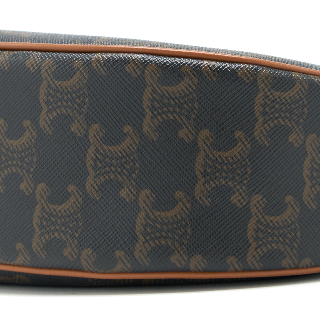 CELINE AVA BAG IN TRIOMPHE CANVAS AND CALFSKIN TAN
