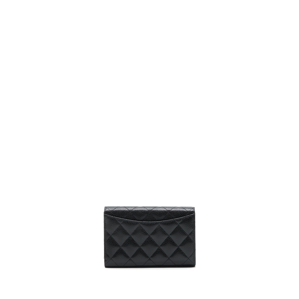 CHANEL CLASSIC FLAP WALLET CAVIAR BLACK GHW