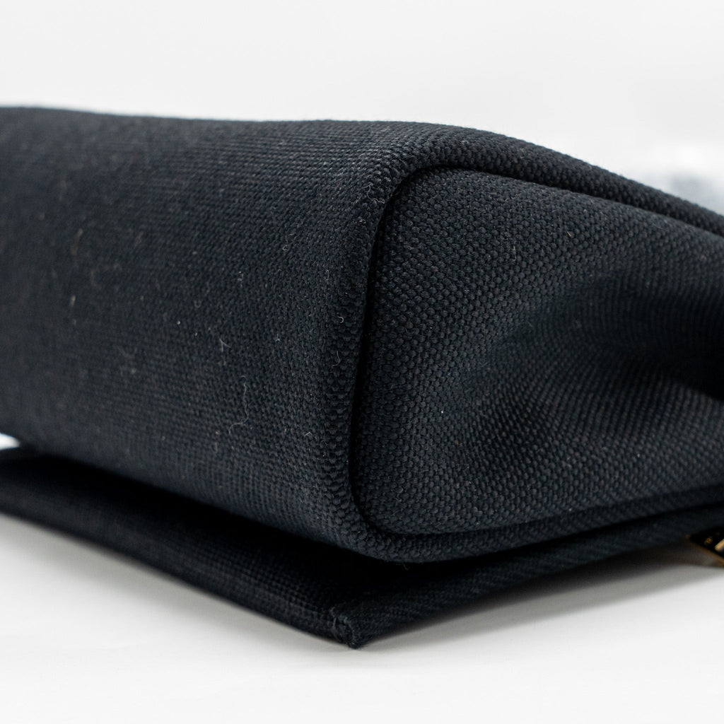 HERMES HERBAG MINI CANVAS/HUNTER LEATHER BLACK GHW