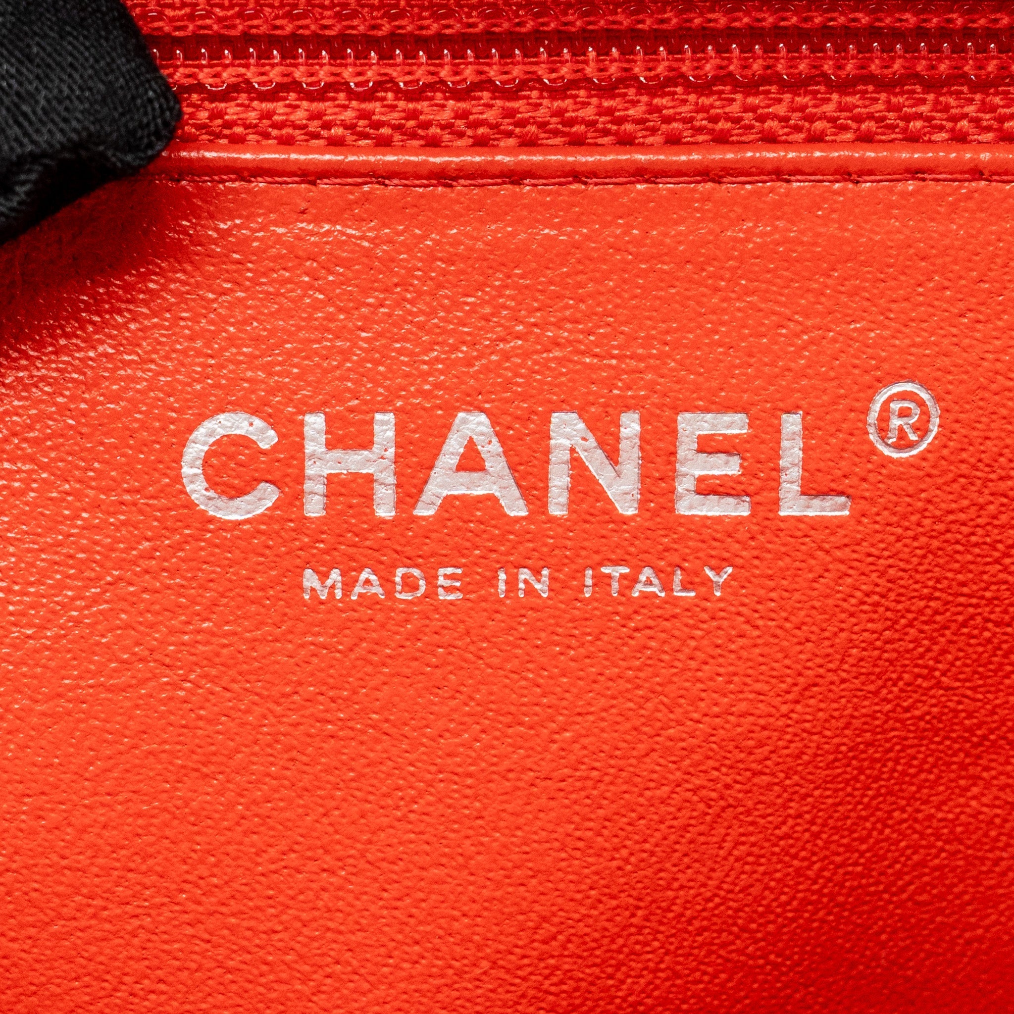 CHANEL CC CLUTCH BAG PERFORATED LAMBSKIN RED SHW