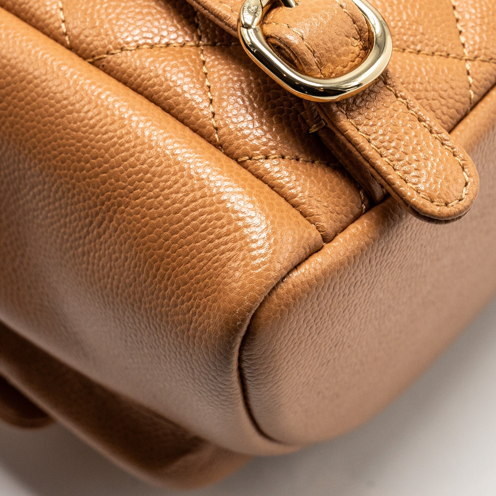 CHANEL TRIPLE PACK BACKPACK CAVIAR CARAMEL LGHW (MICROCHIP)