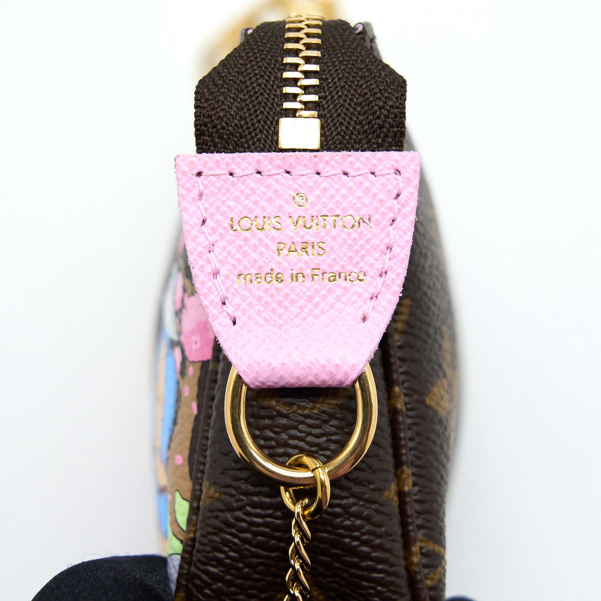 LOUIS VUITTON MINI POCHETTE LIMITED EDITION MONOGRAM CANVAS / PINK GHW