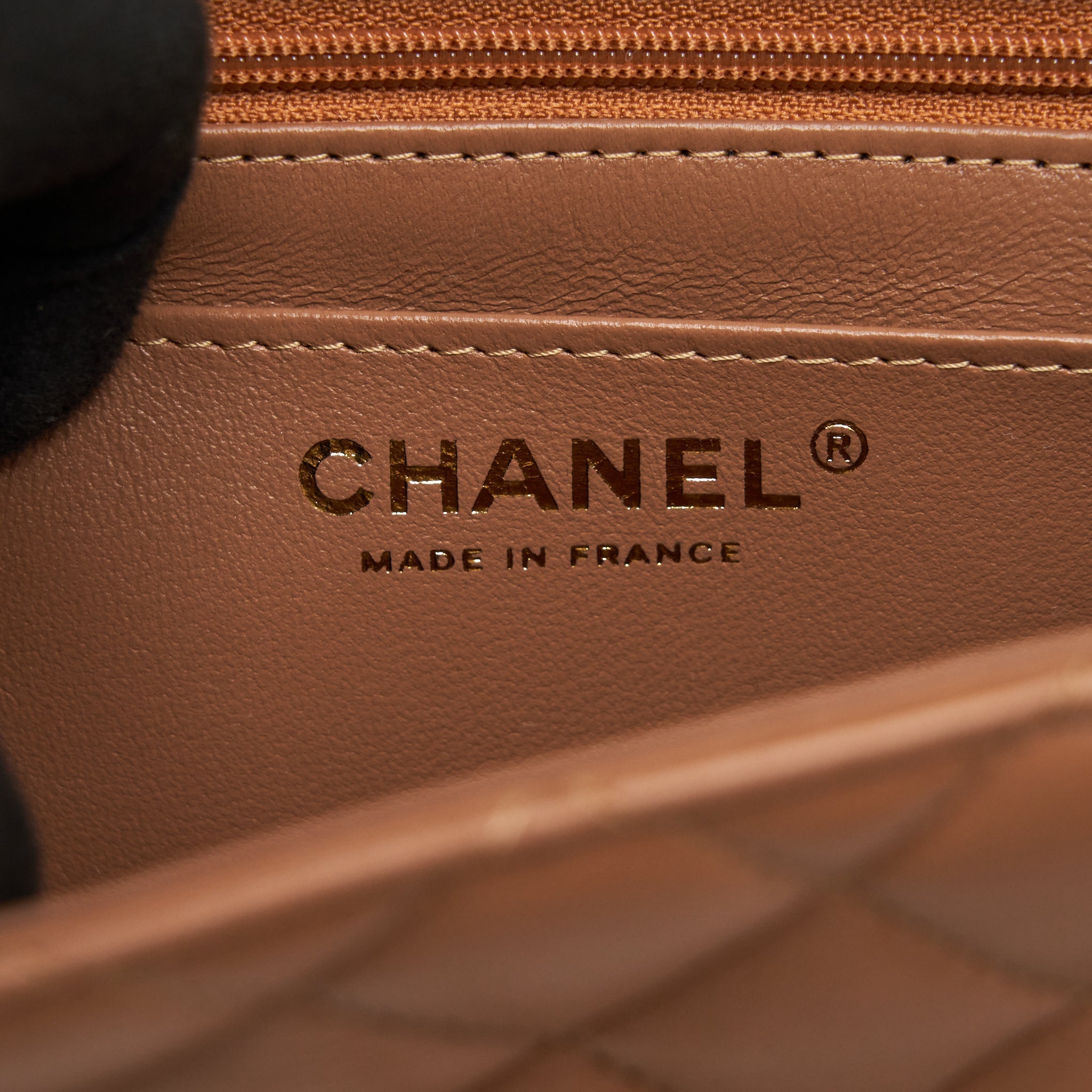 CHANEL 22S MINI SQUARE FLAP BAG LAMBSKIN CARAMEL LGHW (MICROCHIP)