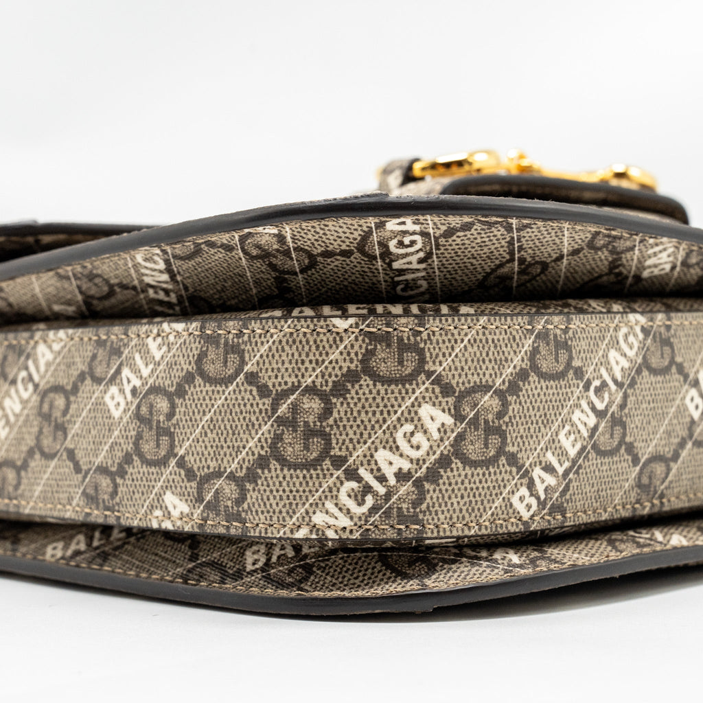 GUCCI X BALENCIAGA HORSEBIT 1955 BAG GG SUPREME/BALENCIAGA PRINT CANVAS GHW