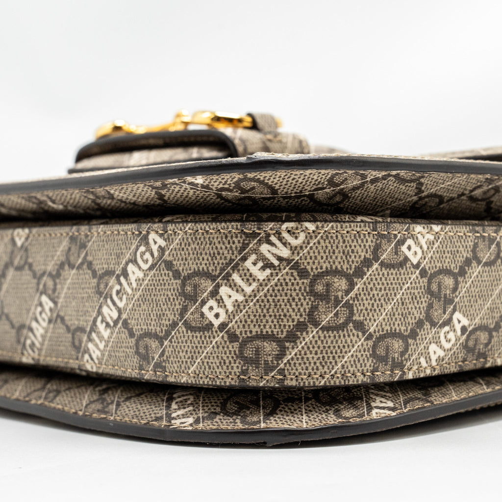 GUCCI X BALENCIAGA HORSEBIT 1955 BAG GG SUPREME/BALENCIAGA PRINT CANVAS GHW