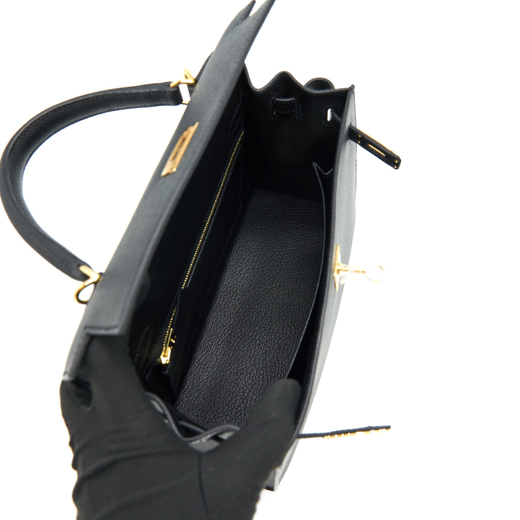 HERMES KELLY SELLIER 25 EPSOM BLACK GHW