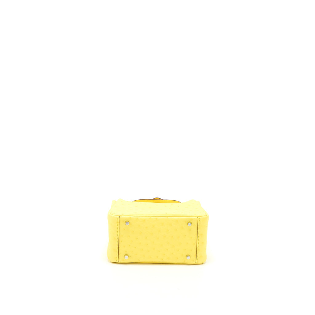 HERMES MINI LINDY OSTRICH JAUNE CITRON SHW